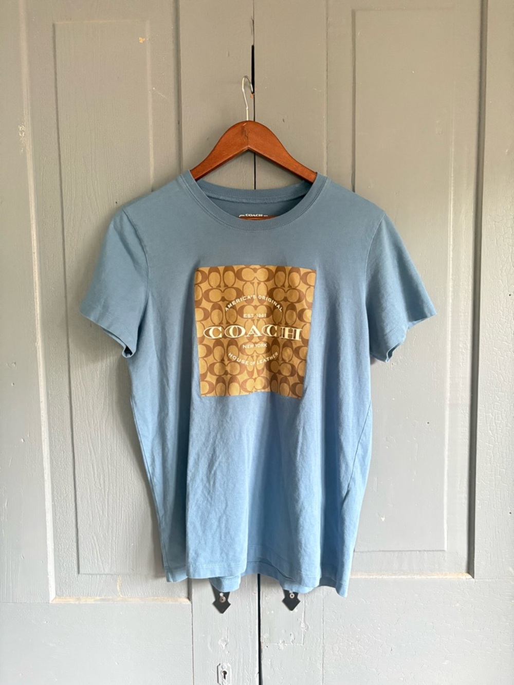 Coach Men's Blue Signature Logo T-Shirt